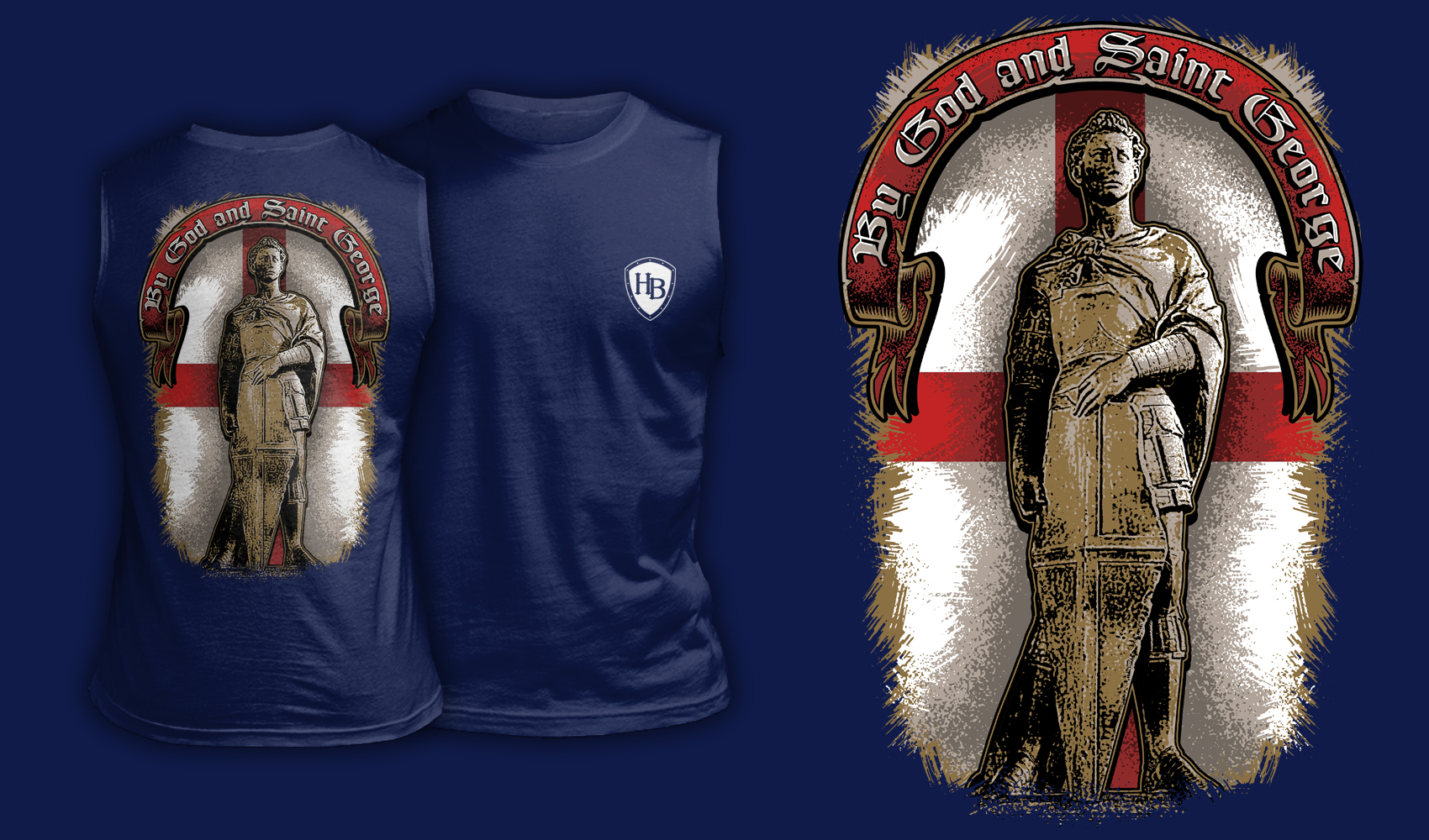 By God And Saint George - Muscle Shirt Navy
